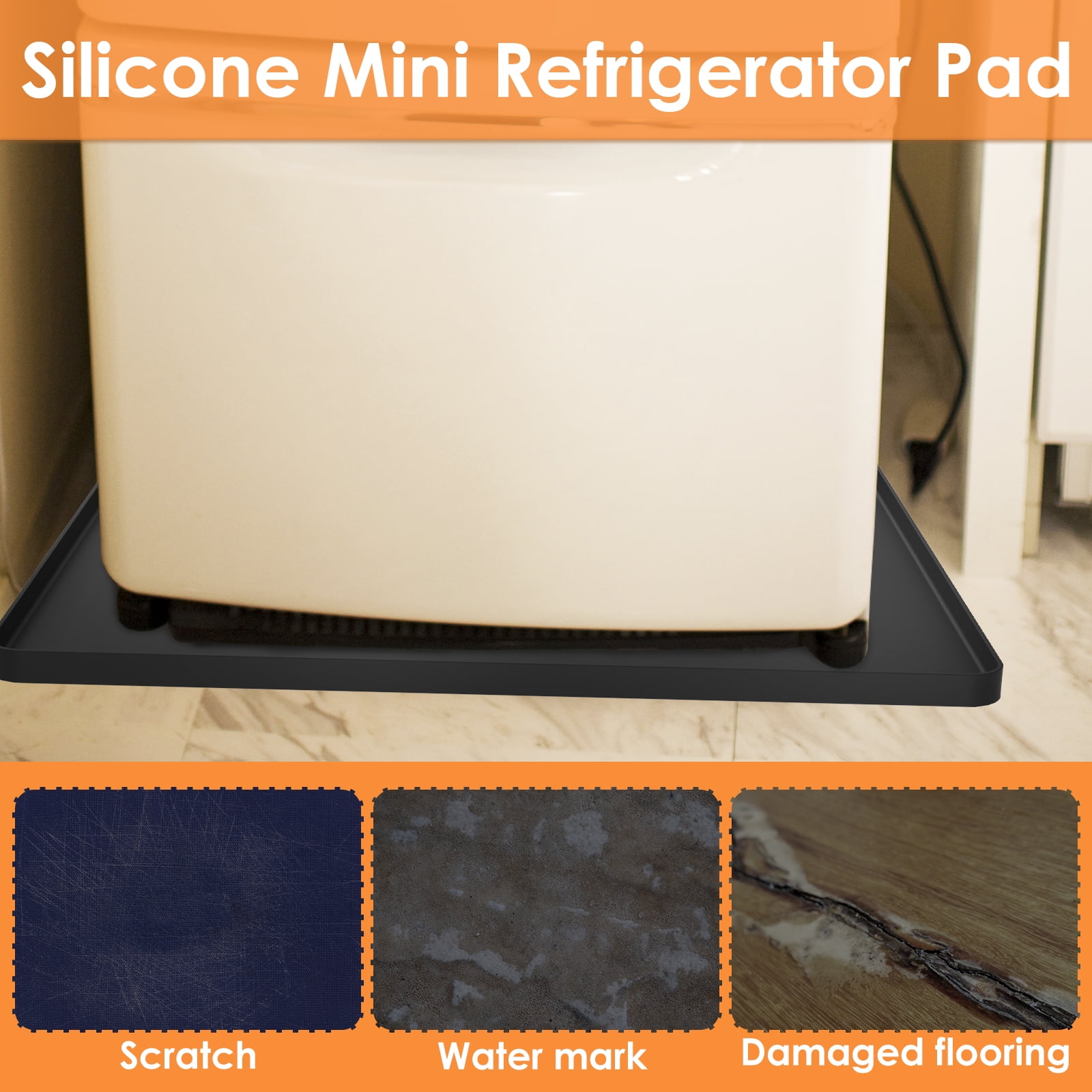 AEVXKHI Mini Fridge Mat Nonslip Under Refrigerator Mat with Raised Edges Silicone Mini Fridge Drip Tray Multifunctional Refrigerator Floor Protector for Shelf Drawer Countertop