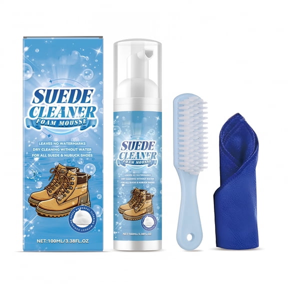 RAGUPEL 2026 New Suede Shoe Cleaner Kit with Soft Brush & Microfiber Towel – Gentle Stain Remover for Sneakers, Boots & Delicate Fabrics, Safe for All Colors