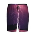 thumbnail image 4 of Fotbe Thunderstorm Violet Purple Pajama Shorts for Men, Men's Pajama Bottoms, Sleepwear,Short Pajama Pants-, 4 of 9