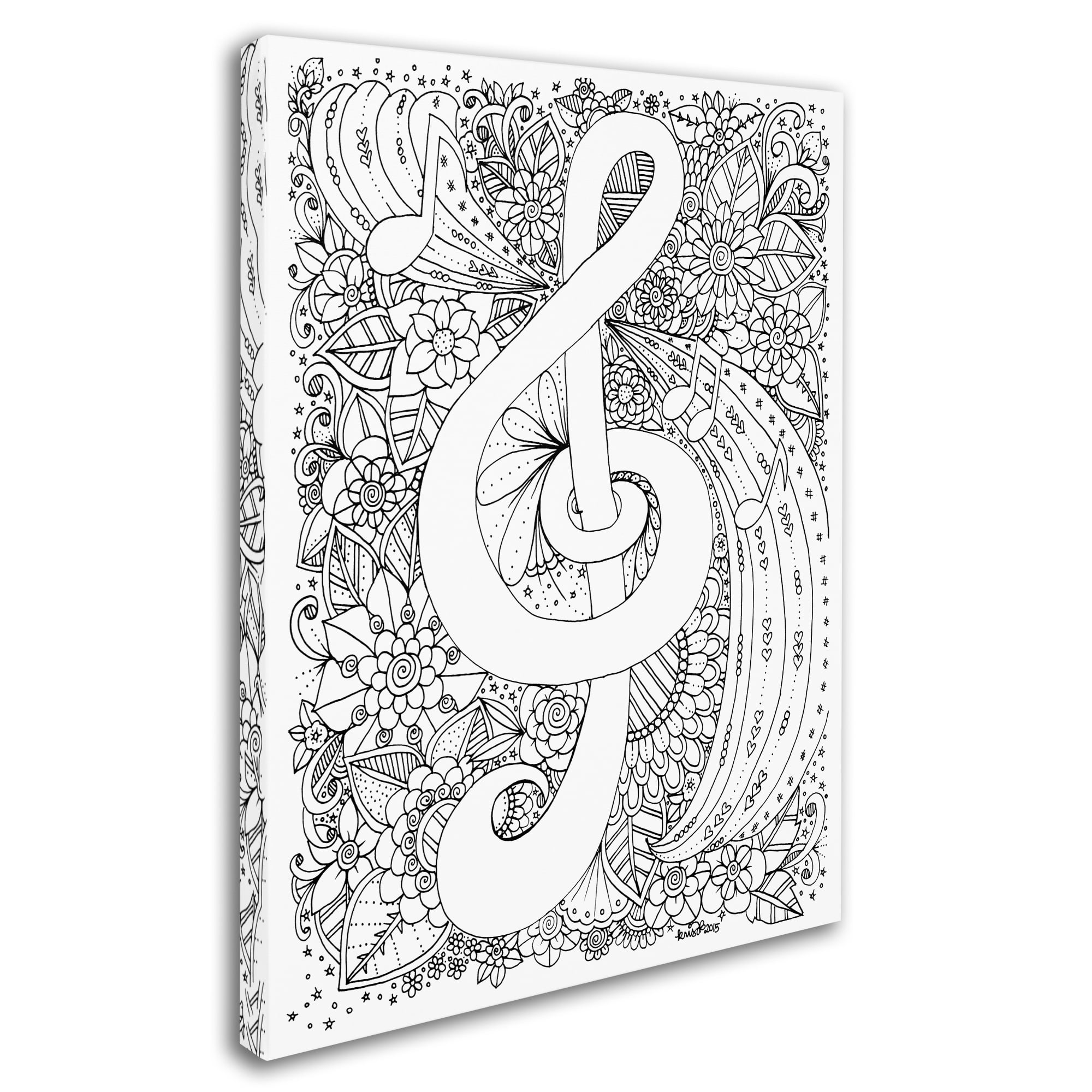 KCDoodleArt 'J-Clef Doodle' Canvas Wall Art 35 x 47 Inches