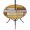 Brown, Mustard Yellow, variant on Round Outdoor Tablecloth with Umbrella Hole and Zipper, Brown Yellow Vintage Tablecloth with Elastic Waterproof, Retro Farmhouse Elegant Pastoral Patio Table Covers for 36" - 44" Picnic Pool Tables