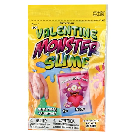 Way To Celebrate Valentine Monster Slime, 8 Count