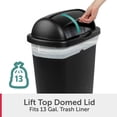 thumbnail image 6 of Sterilite Kitchen Trash Can, 13 Gallon Plastic Garbage Bin with Roll Top Lid, Black, 6 of 9