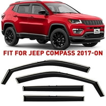 Voron Glass In-Channel Extra Durable Rain Guards for Jeep Compass 2017-2026, Window Deflectors, Vent Window Visors, 4 Pieces - 200669