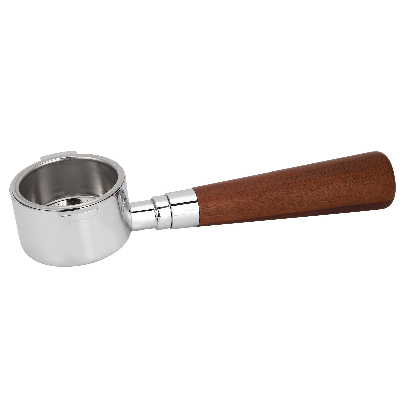 LAZIOEGR Coffee Bottomless Portafilter Filter Handle Replacement 51mm (2 inches) 304 Stainless Steel Wood Accessories Fit for Delonghi Machine