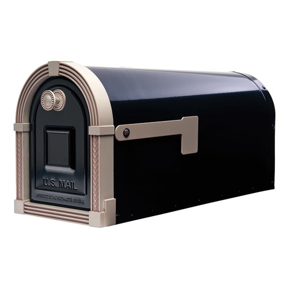Architectural Mailboxes Brunswick Large, Steel, Post-Mount Mailbox, Black, BM16BSNAM