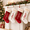 Burgundy White, variant on Blue 18 Inch Christmas Stocking with Embroidered Floral Design and Hanging Loop