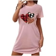 thumbnail image 3 of RXMEKW Chemise de Nuit à Manches Courtes Surdimensionnée pour Femmes avec Imprimé Poitrine en Polyester Spandex, 3 of 7