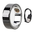 thumbnail image 1 of Bluetooth Smart Ring for Cell Phone, Rechargeable, Waterproof, for Health, Sleep Quality, Body Temperature Monitoring, Size 17, 1 of 4