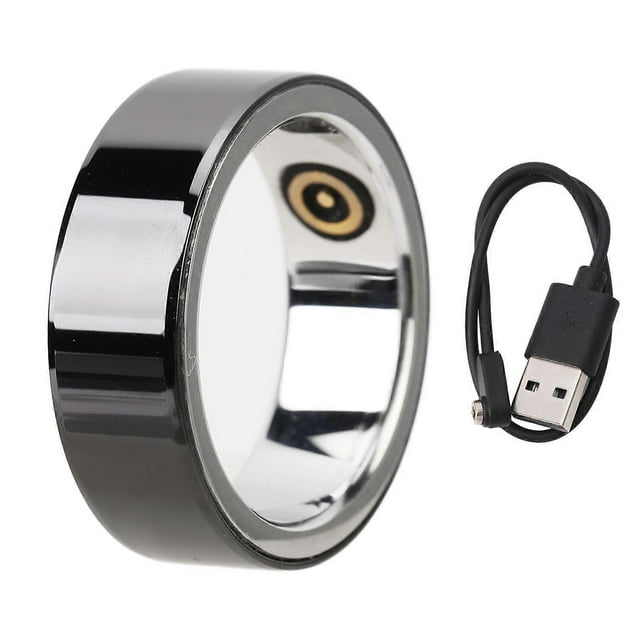 Bluetooth Smart Ring for Cell Phone, Rechargeable, Waterproof, for Health, Sleep Quality, Body Temperature Monitoring, Size 17