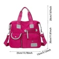 thumbnail image 3 of FSAGAE Multi-Pocket Travel Bag Nylon Tote Lightweight Handbag Rose Red Waterproof Large-Capacity Durable, 3 of 5