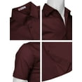 thumbnail image 4 of H2H Mens Casual Slim Fit Short Sleeve Shirts WINE US S/ASIA M (KMTSTS0132), 4 of 6