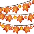 thumbnail image 2 of Dvkptbk Fall Decor Fall Garland with Pumpkin Lights & Larger Maple Leaves String Lights Halloween Pumpkin Decor, Fall Lights Battery Operated Thanksgiving Fall Decorations for Home (59 in), 2 of 7