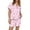 Hot Pink, variant on Women's Pajama Sets Casual Christmas Print Silk Satin Short Sleeve Button Up Top And Shorts Set Womens Pjs Sets