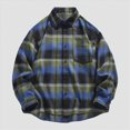 thumbnail image 2 of HCNTES Mens Flannel Shirts Long Sleeve Flannel Shirt for Men Warm Soft Button Down Plaid Mens Casual Flannel Shirt(X01-Green,XL), 2 of 4