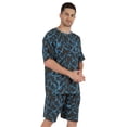 thumbnail image 4 of Inkmeso Printed Half&nbsp;Sleeve Nightwear Shorts Set For Men's Top and Shorts Soft Lounge Set 2 Piece, 4 of 7