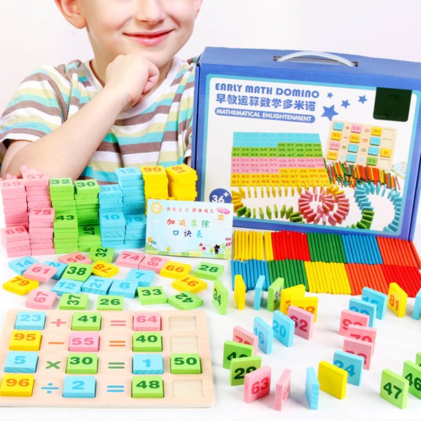 Juguetes de piscina, juguetes para bebés, juguetes para niños pequeños, rompecabezas de iluminación, 200 maderas para niños, números aritméticos, matemáticas, dominó, palos de conteo, juguetes de educ