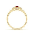 thumbnail image 2 of ANGARA Natural Solitaire Oval Ruby and Diamond Promise Ring in 14K Yellow Gold for Women (Size-6x4mm) | July Birthstone Jewelry for Her | Natural Ruby Rings, 2 of 13
