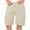 Beige, variant on Mens Shorts Elastic Waist Drawstring Solid Color Loose Sports Fitness Straight-leg Work Shorts