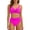 Hot Pink, variant on Women's Swimsuit High Waisted Bikini Set Solid Color Conservative Fashionable Split Two Piece Beach Vacation Swimwear, Mint Green L