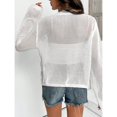 thumbnail image 3 of Women's Crochet Knit Cardigan Tie Front Long Sleeve Cropped Casual Sweater, 3 of 6