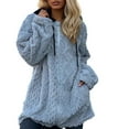 thumbnail image 3 of Shadoumai Winter Coat for Women Casual Loose Hooded Mid Long Fuzzy Jacket Full Zip Cozy Sherpa Outerwear, 3 of 5