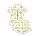 thumbnail image 2 of Women's Pajama Set Short Sleeve Top with Pants Soft Knit Sleepwear Loungewear, 2 of 3