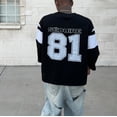 thumbnail image 4 of Camiseta con estampado de letras deportivas de béisbol para hombre, moda de verano, estilo hip-hop callejero, Y2K, algodón puro, informal, para parejas, media manga, 4 of 5
