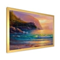 thumbnail image 2 of Romantic Beach During Warm Evening 40 in x 30 in Framed Painting Canvas Art Print, by Designart, 2 of 4