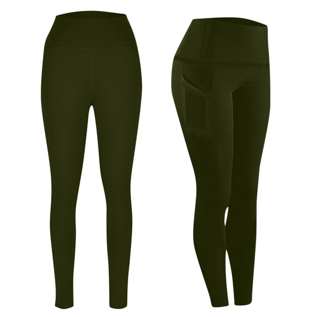 TIMIFIS Plus Size Leggings with Pockets for Women High Waisted Tummys Control Workout Yoga Pants Athletic Running Cycling Tights - Spring/Summer