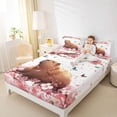 thumbnail image 3 of Erosebridal Kid Cute Capybara Full Size Sheets, Japanese Cherry Blossoms Bed Sheets, 4pcs, 3 of 5