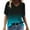 Mint Green, variant on Jacenvly new plus size womens clothes Leisure Womens Summer Tops Printed Tops Loose Casual Tshirts breathable Gradient Color Ruffle Trim Flouncev neck t shirts t-shirts womens Multicolor