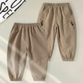 thumbnail image 5 of HXWCHs Boys Elastic Waist Sports Pants Durable Lightweight Outdoor Playground Trousers for Active Kids Age 3-10 Comfortable Running Joggers Khaki 4-5 Years, 5 of 6