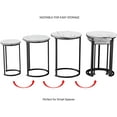 thumbnail image 3 of Set of 3 Round Living Room End Tables – Modern Faux Marble Top and Black Metal Base Nesting Tables or Nightstands (White), 3 of 8