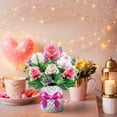 thumbnail image 3 of CHL-Flower Bouquet Cartes Pop-Up, Roses Roses & Blanches, Carte de la Saint-Valentin, Pensée à Toi, Carte de Rétablissement, avec Carte Vierge et Enveloppe, Toutes Occasions., 3 of 4