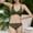 06Army Green, variant on Hicidod Bikini Sets for Women Summer Beach Tummy Control Swimsuits Modest High Waisted Fashion Solid Halter 2 Piece Bathing Suits