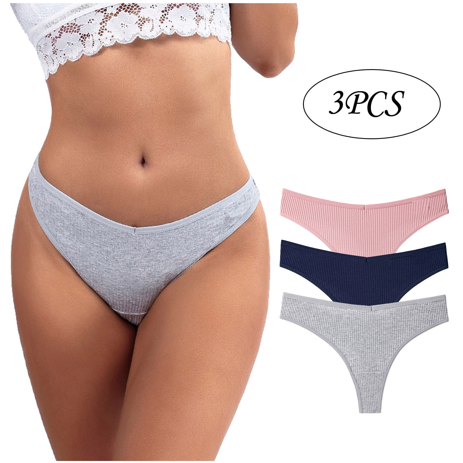 HUPOM Plus Size Underwear Panties For Girls Thong Casual Tie
