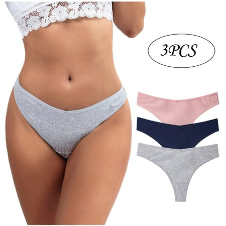 

PATLOLLAV Summer Savings Clearance 3Pcs Womens G-String Thongs Womens Panties Female Underpants Pantys Lingerie