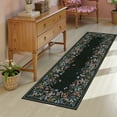 thumbnail image 6 of Wonnitar 2x6 Floral Runner Rug for Hallways, Black Washable Kitchen Runner Rugs , Soft Low Pile Runner for Laundry Bedside, 6 of 9