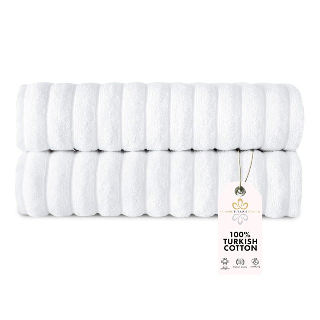 Toallas de baño clásicas turcas CTT Premium, paquete de 2 unidades, 100% algodón