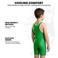 thumbnail image 3 of Exxact Sports Plain Youth Wrestling Singlet For Boys, Premium Powerlifting Singlet, Kids Wrestling Singlets For Training - (Green, YM), 3 of 7