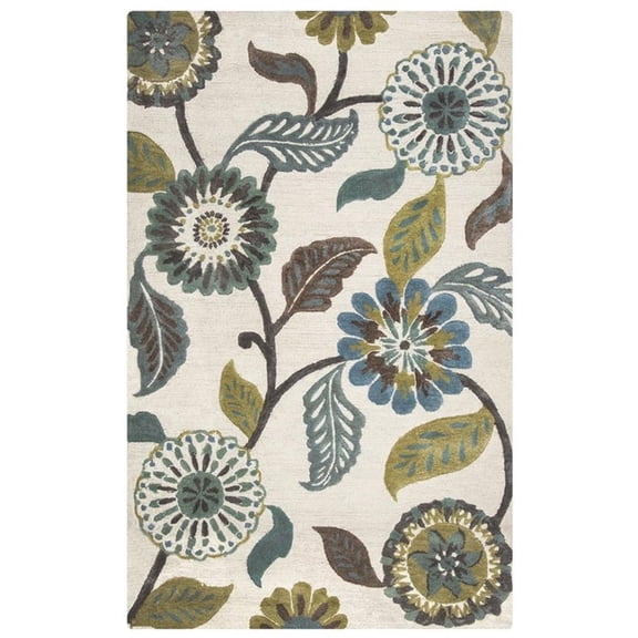 Alora Decor Milan 12' x 15' Floral Sage/Blue-Teal/Gray/Rust/Blue Area Rug