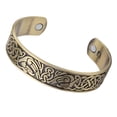 thumbnail image 4 of ​Brazalete ancho abierto de material acero inoxidable con runas nórdicas Oro antiguo, 4 of 9