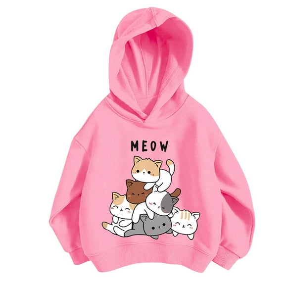 Teen Girls Hoodies Size 14-16 Loose Fit Preppy Clothes Cute Graphic Print Outdoor Workout Sweatshirt Children Fall Winter Hoodie for Boys or Girls Hot Pink 120