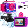 thumbnail image 1 of Cámara impermeable GKTZ Kids 20MP 1080p con tarjeta SD de 32GB rosa, 1 of 7