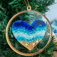 thumbnail image 2 of Acrylic Sea Themed Christmas Ornaments with Golden Hoops Turtle Heart Sea Glass Designs for Xmas Tree Home Decor Holiday Beach Party nautical Decorations, 2 of 3