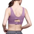 thumbnail image 4 of Womens Sports Bras Large Size Beautiful Back Yoga Vest Fitness Running Sexy Underwear Composite Fabric One-piece Sports Bra Bras for Women Pink XL, 4 of 6