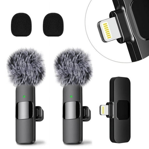 XINNIUT Wireless Lavalier Microphones with Noise Cancellation - 2 Mini Mics for Youtube Podcast Interview Vlog Livestreaming