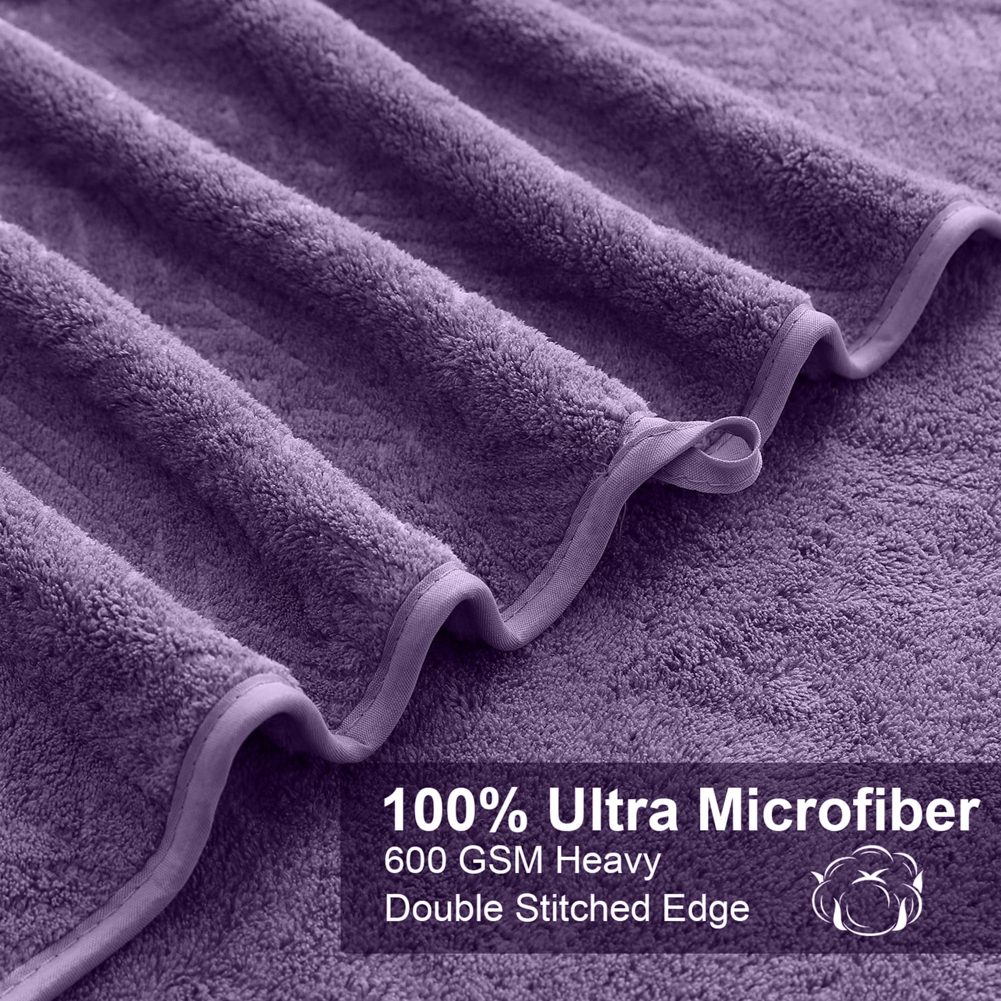 Green Essen 4 Pack Oversized Bath Towel Sets 35"x 70"Highly Absorbent Quick Dry Bath Sheets 600 GSM Extra Large Bath Towels Clearance Soft Shower Towels for Bathroom Spa Hotel Gym Pet(Dark Purple)