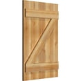 thumbnail image 2 of 21 1/2"W X 33"H Timbercraft Four 5 3/8" Boards Joined Board-N-Batten Shutters W/Z-Bar, Rough Sawn Western Red Cedar (Per Pair), 2 of 13
